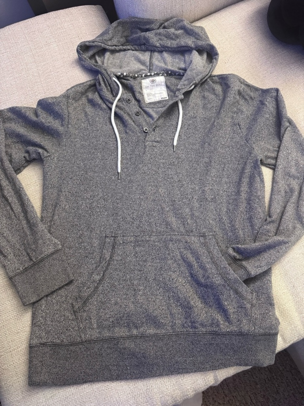 On The Byas Gray and Black Knit Label Pullover